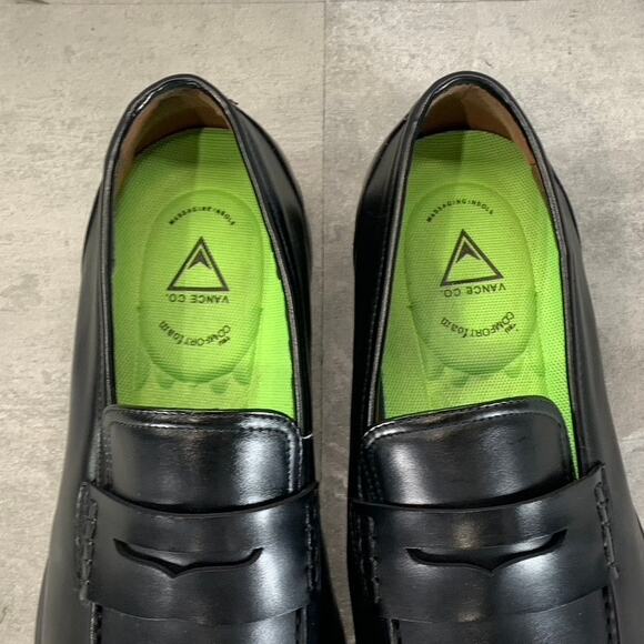VANCE CO. Men\'s Wide Width Black Faux Leather Keith Slip-On Penny Loafers SZ 12W main image 4